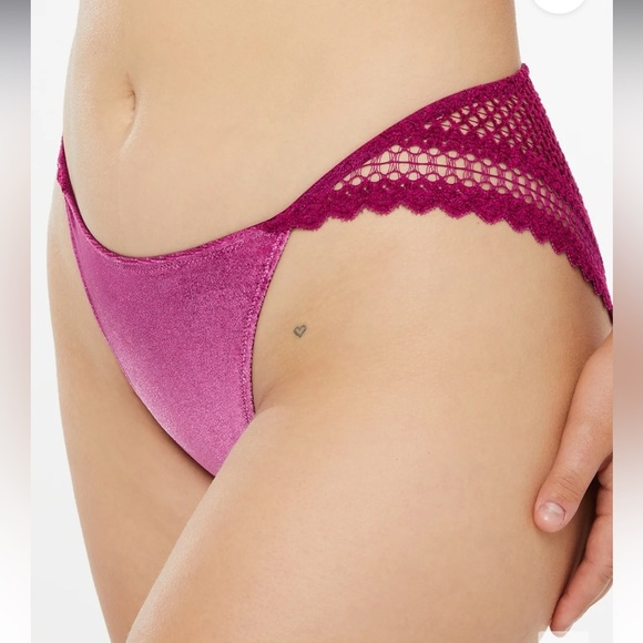 Savage X Fenty Purple Heat Velvet Vixen Unlined Balconette Bra & Cheeky Panty - Picture 5 of 17